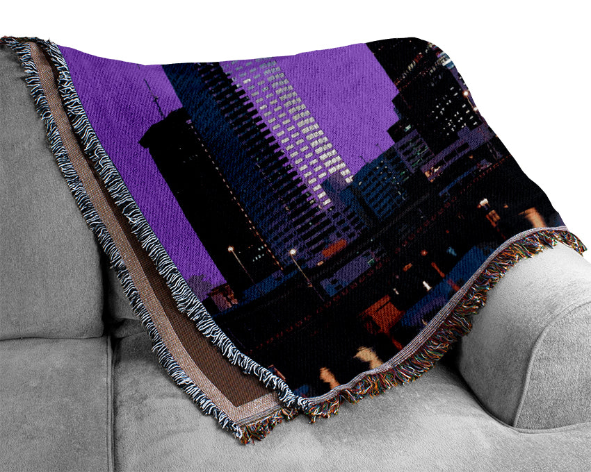 Miami Purple Nights Woven Blanket