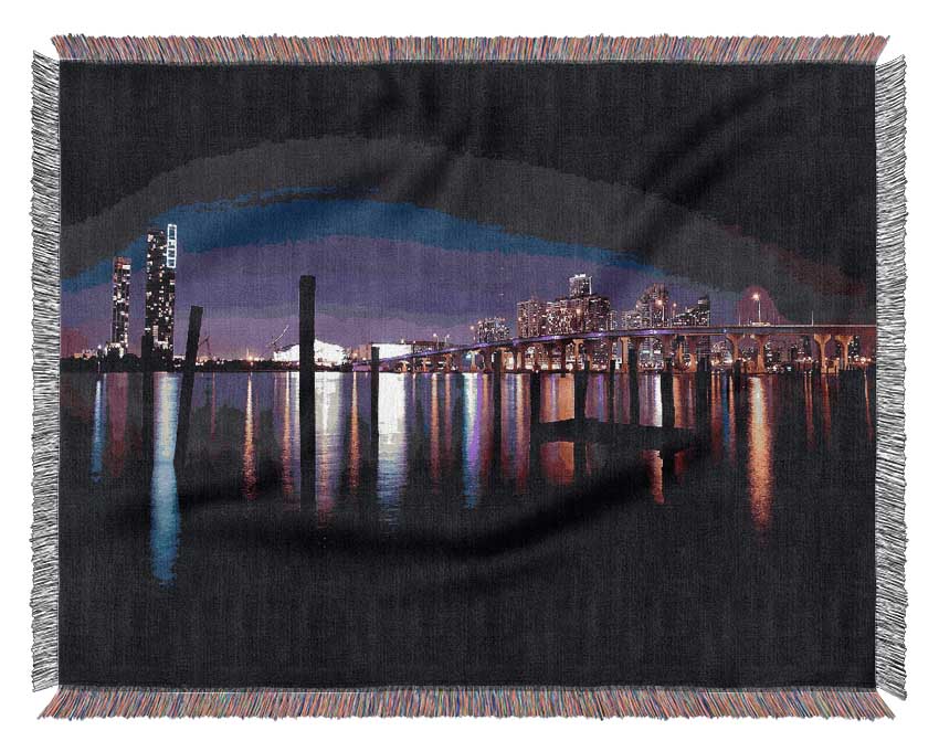 Miami Skyline Woven Blanket