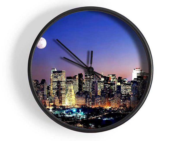 Moon Over Manhattan Clock - Wallart-Direct UK