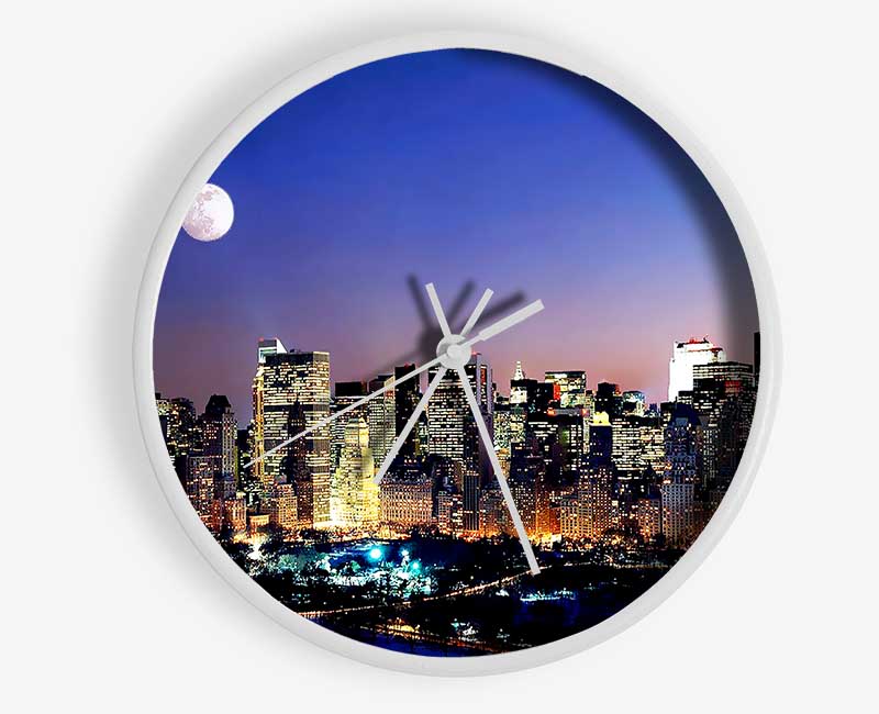 Moon Over Manhattan Clock - Wallart-Direct UK