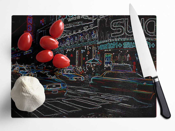 New York Psychedelic Glass Chopping Board