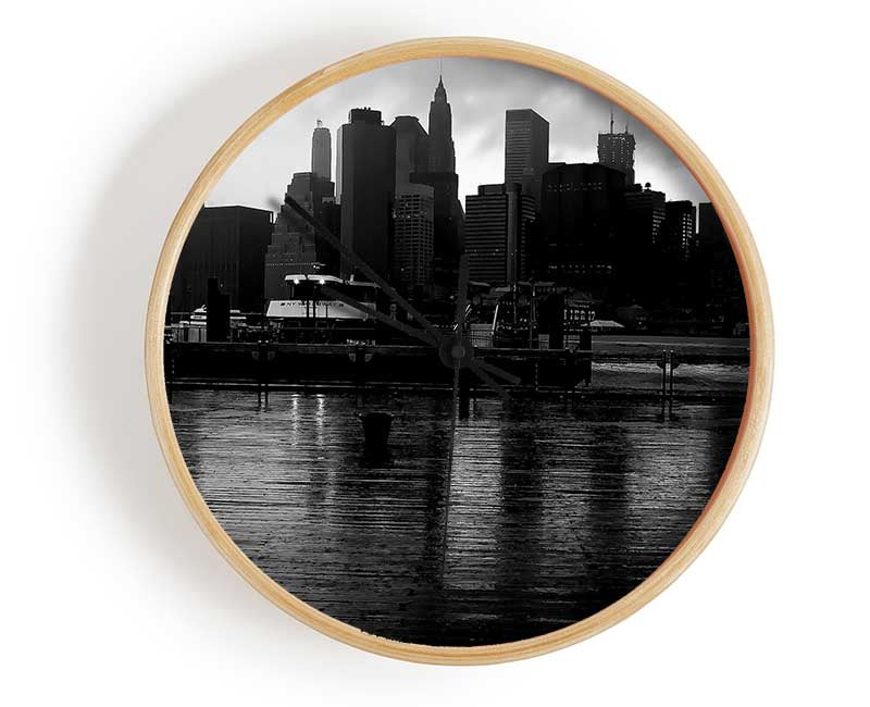 Hudson River New York B n W Clock - Wallart-Direct UK