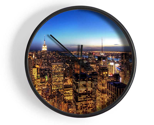 New York At Dusk Clock - Wallart-Direct UK