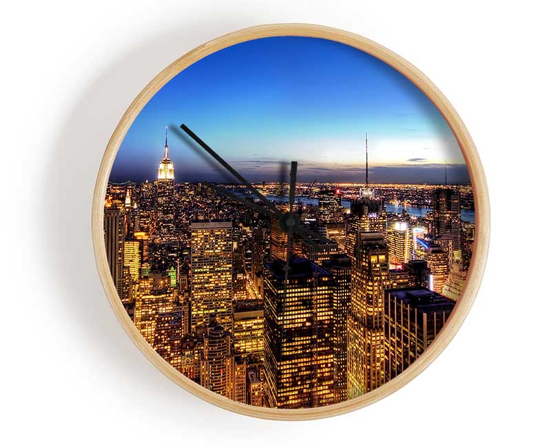 New York At Dusk Clock - Wallart-Direct UK