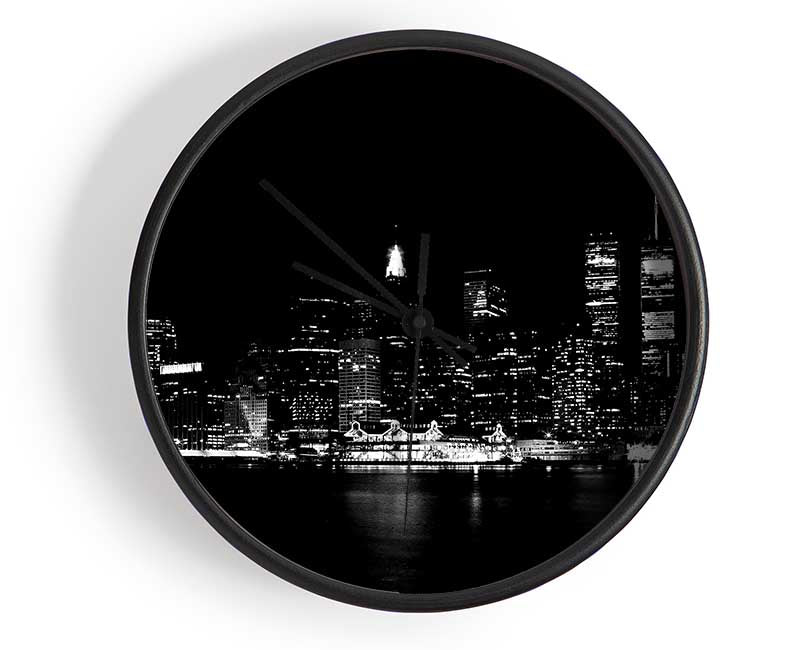 New York Black Nights Clock - Wallart-Direct UK