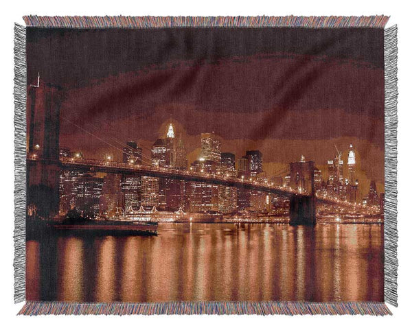 New York Bridge Glow Woven Blanket