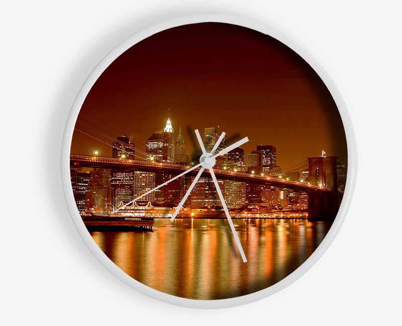 New York Bridge Glow Clock - Wallart-Direct UK