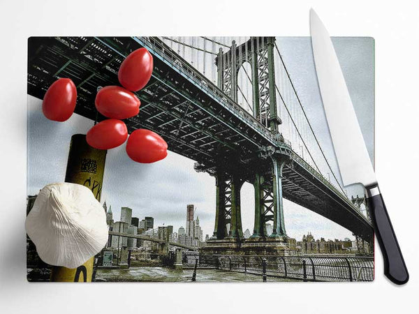 New York Bridge Glass Chopping Board