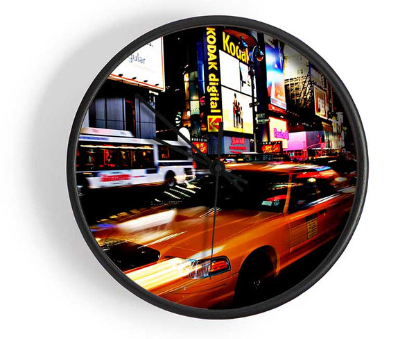 New York Broadway Cabs Clock - Wallart-Direct UK