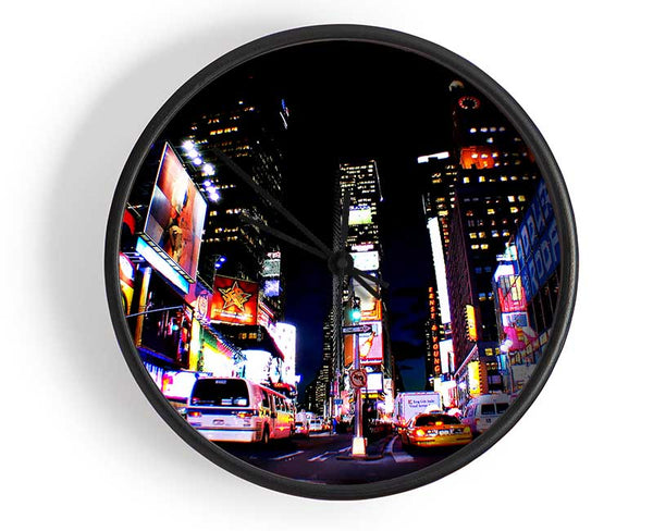 New York Broadway Yellow Cabs Clock - Wallart-Direct UK