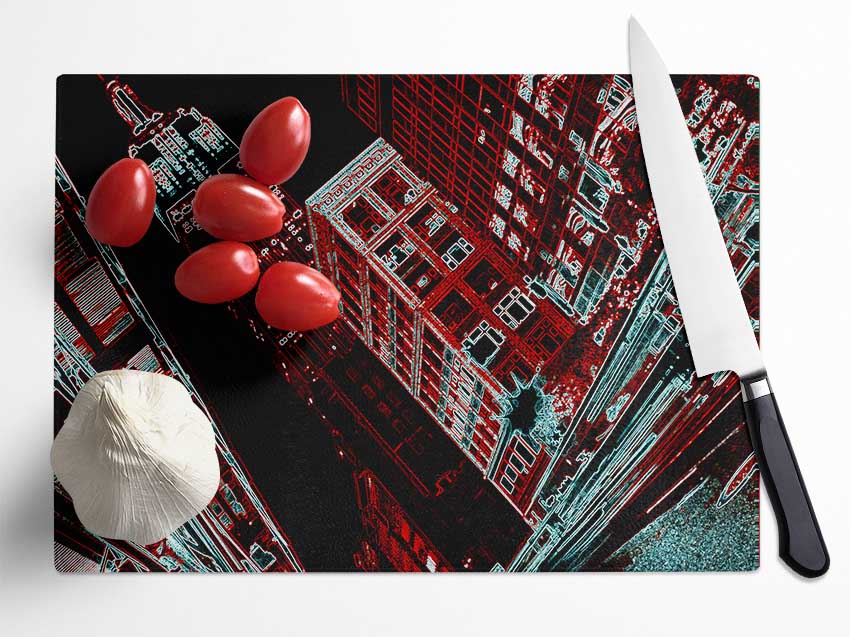 New York Broadway Glass Chopping Board