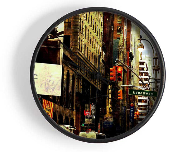 New York By Day Clock - Wallart-Direct UK