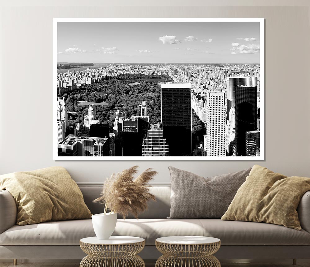 Central Park New York B N W Print Poster Wall Art