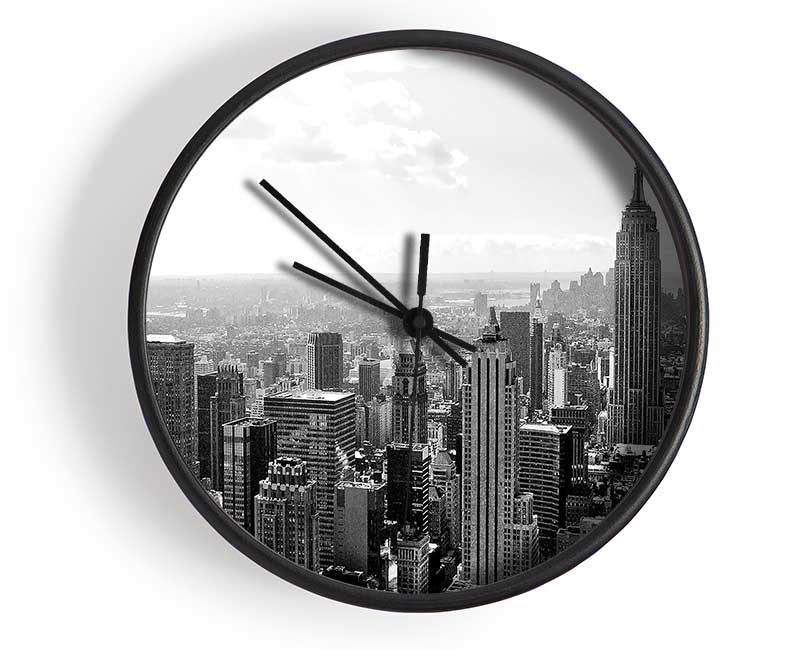 New York City Skyscrapers B n W Clock - Wallart-Direct UK