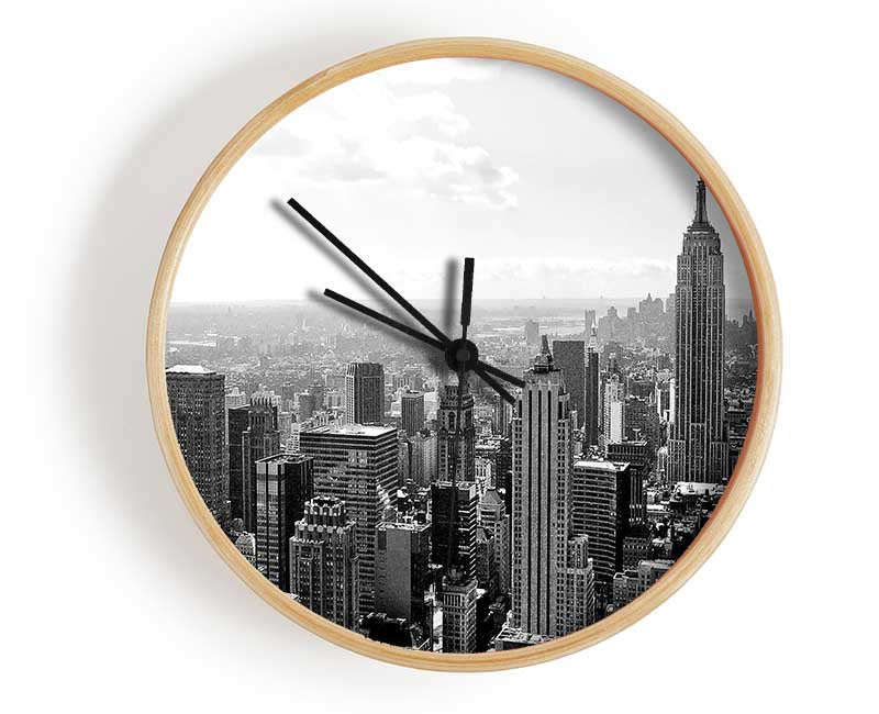 New York City Skyscrapers B n W Clock - Wallart-Direct UK