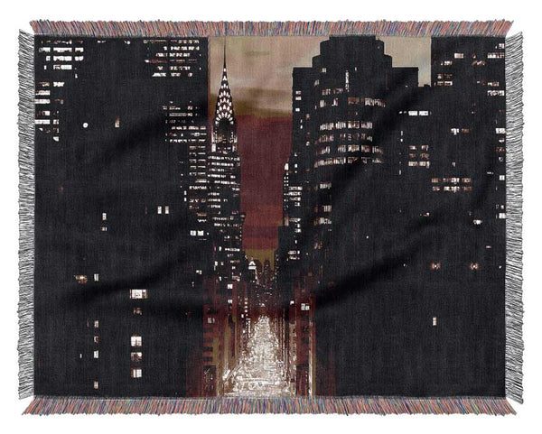 New York City 5Th Avenue Brown Woven Blanket