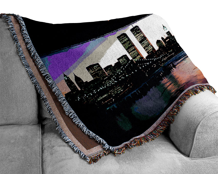 New York City Afar Blue Woven Blanket