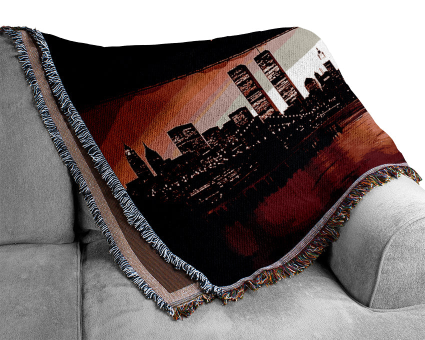 New York City Afar Red Woven Blanket