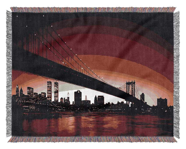 New York City Afar Red Woven Blanket