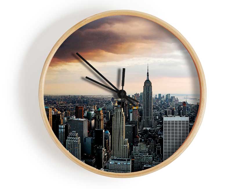 New York City As The Sun Comes Up Clock - Wallart-Direct UK