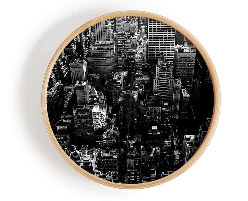 New York City Black And White Clock - Wallart-Direct UK