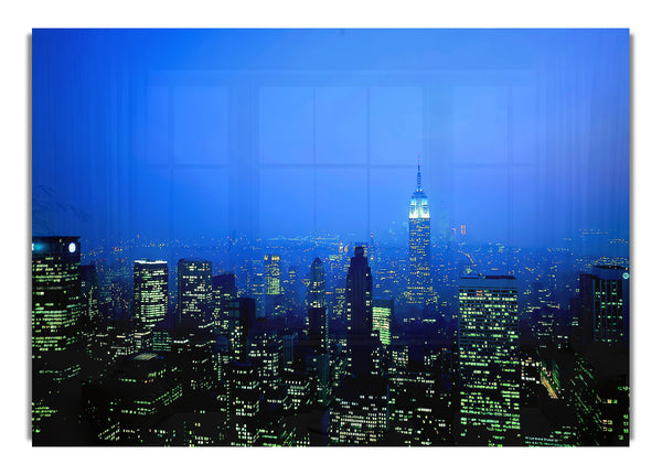 New York City blauer Nebel bei Nacht