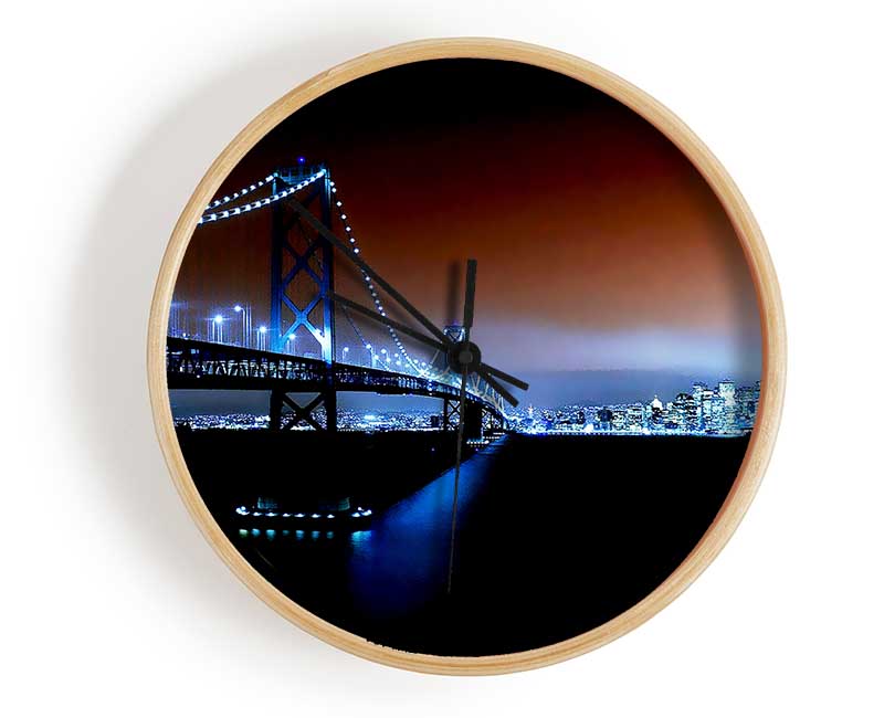 New York City Brooklyn Bridge City Skyline Clock - Wallart-Direct UK