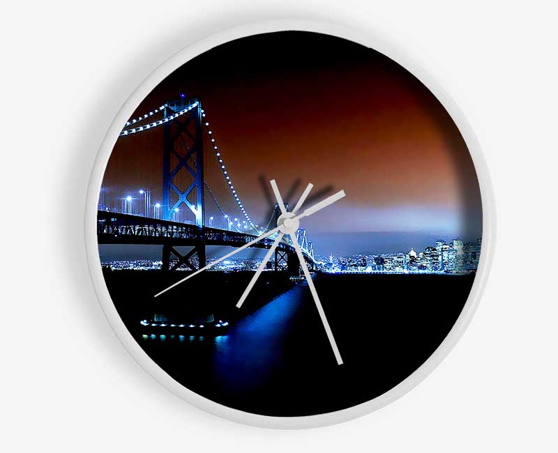 New York City Brooklyn Bridge City Skyline Clock - Wallart-Direct UK