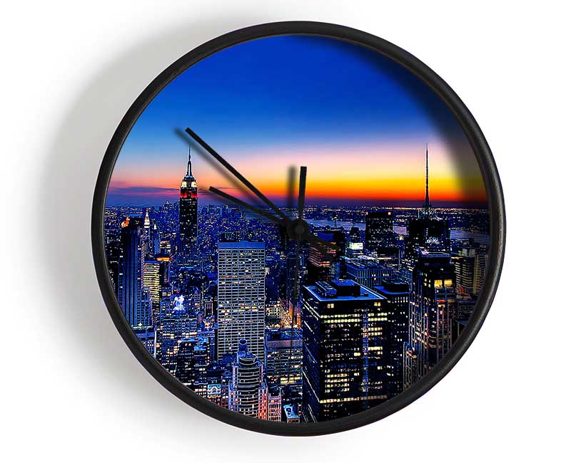 New York City Golden Horizon Clock - Wallart-Direct UK