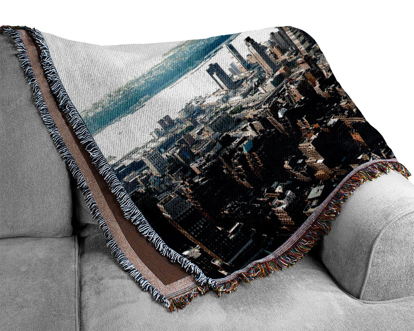 New York City Hudson River Woven Blanket