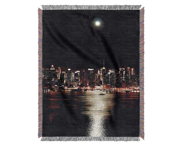 New York City Moonlit Glow Woven Blanket