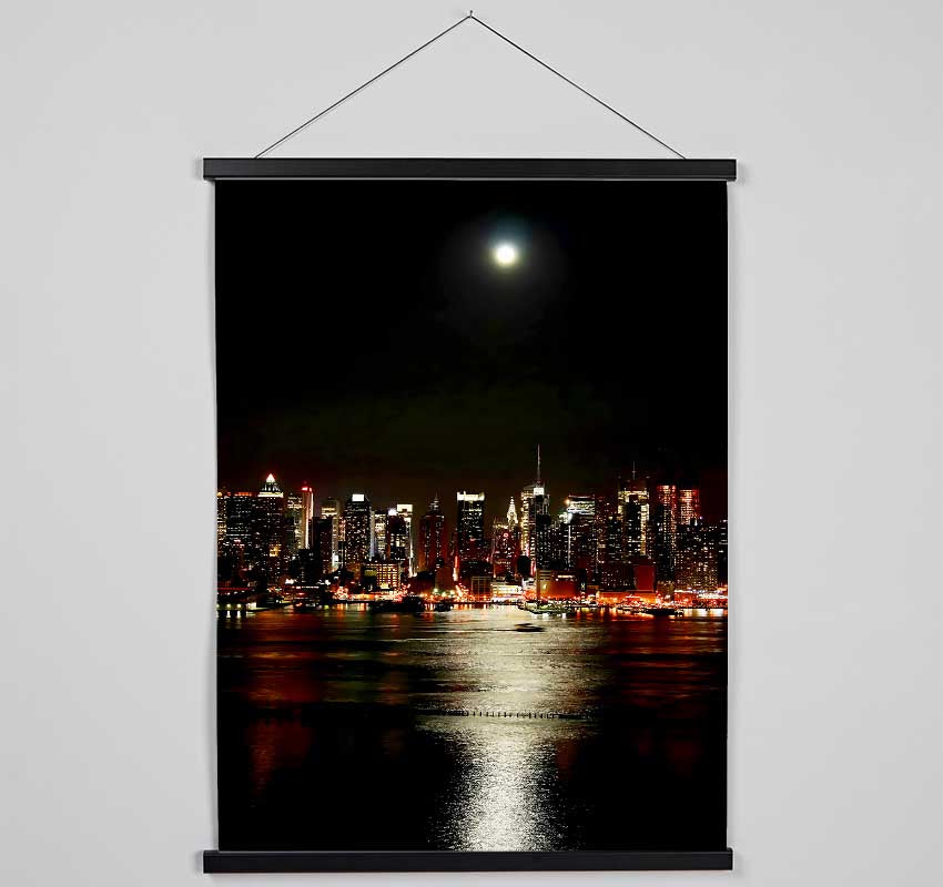 New York City Moonlit Glow Hanging Poster - Wallart-Direct UK