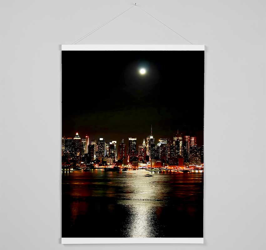 New York City Moonlit Glow Hanging Poster - Wallart-Direct UK