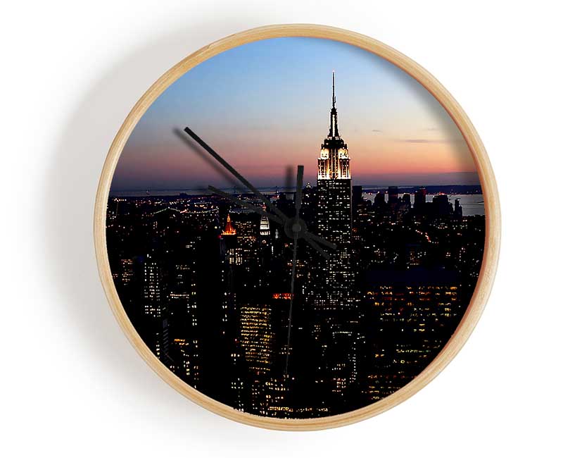 New York City Morning Glow Clock - Wallart-Direct UK