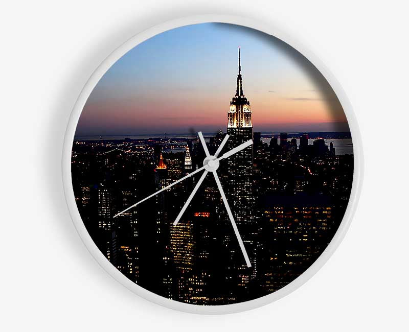 New York City Morning Glow Clock - Wallart-Direct UK