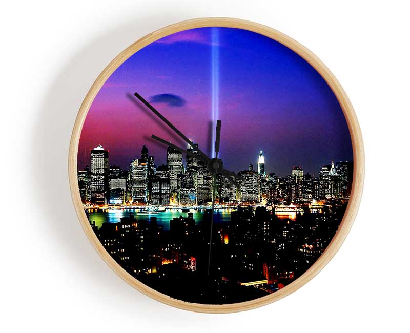 New York City Night Beam Clock - Wallart-Direct UK