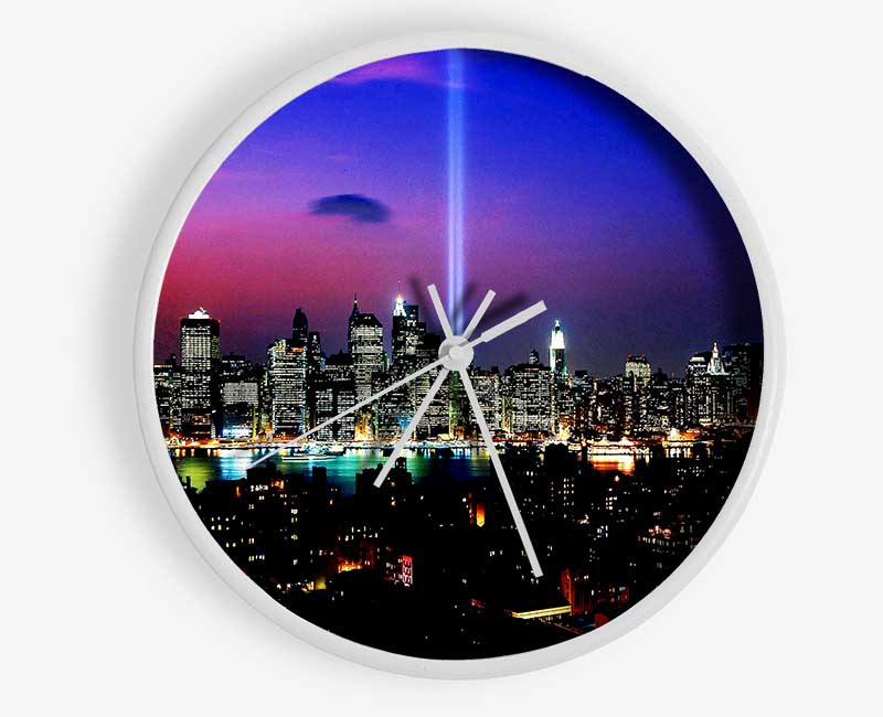 New York City Night Beam Clock - Wallart-Direct UK