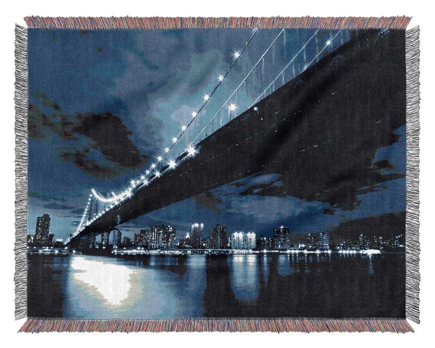 New York City Night Blues Woven Blanket