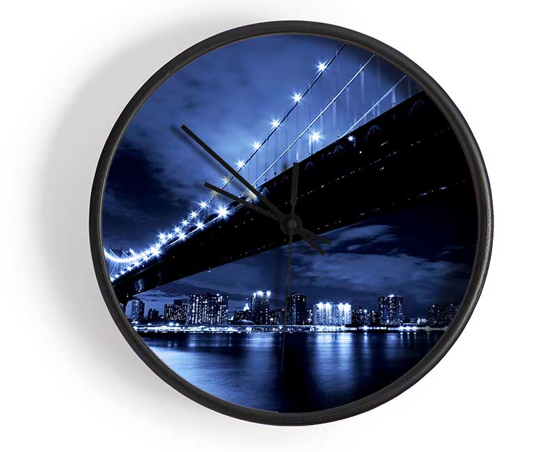 New York City Night Blues Clock - Wallart-Direct UK