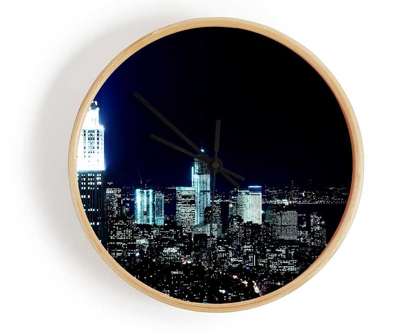 New York City White Glow Nights Clock - Wallart-Direct UK