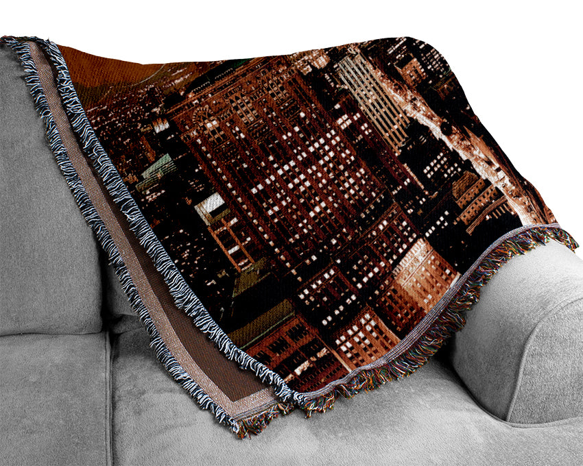 New York City Ochre Woven Blanket