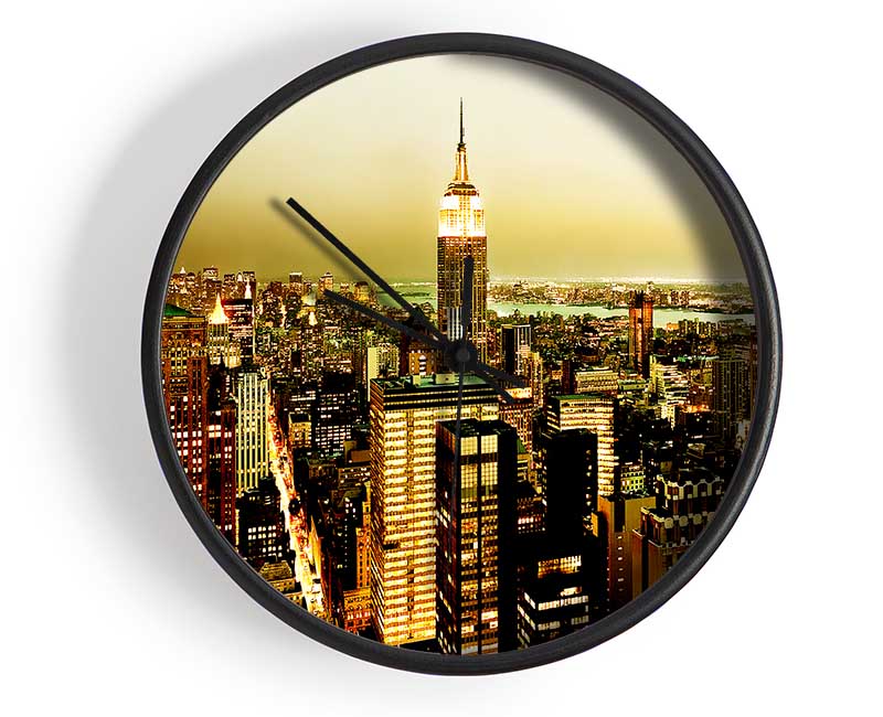 New York City Ochre Clock - Wallart-Direct UK