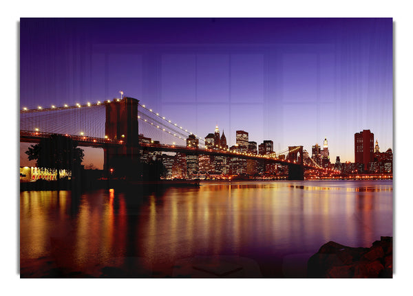 New York City Reflexionen der Brooklyn Bridge