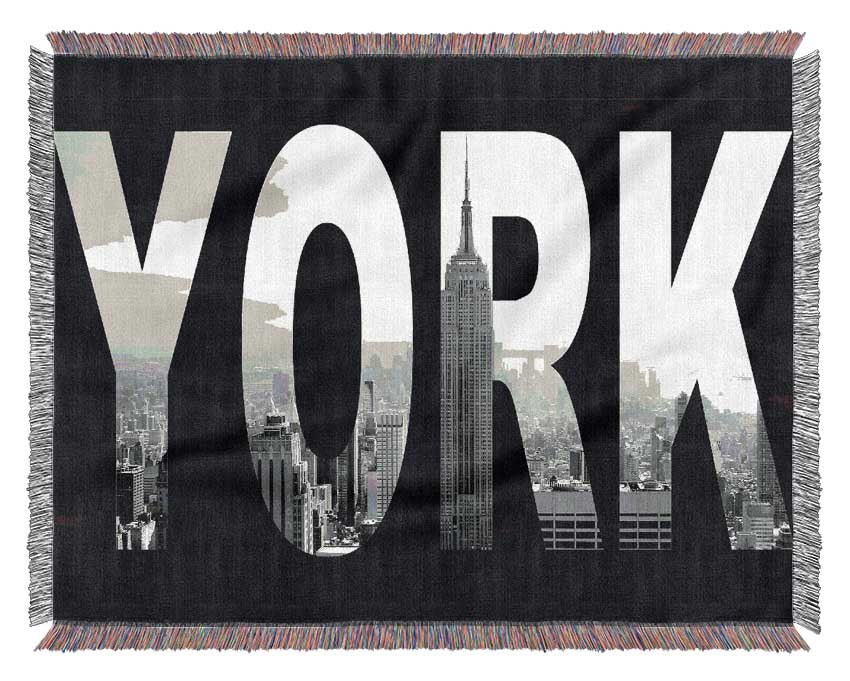 New York City Sign Woven Blanket