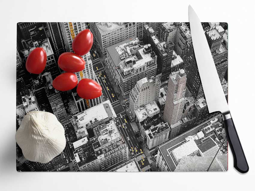 New York City Streets Glass Chopping Board