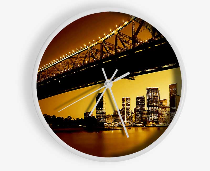 New York City View From Under Brooklyn Bridge Clock - Wallart-Direct UK