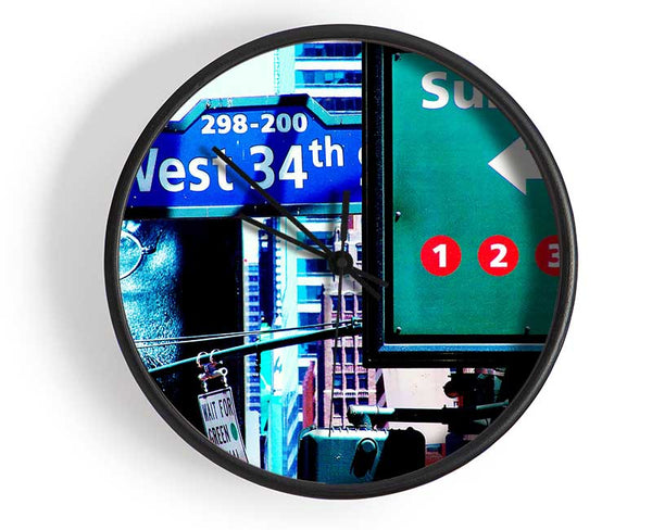 New York City West 34Th Street Clock - Wallart-Direct UK