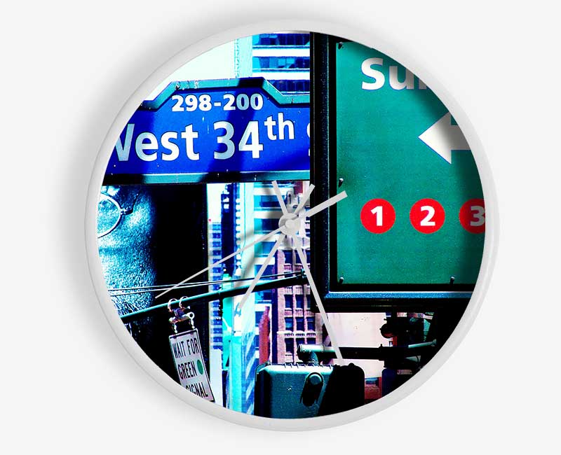 New York City West 34Th Street Clock - Wallart-Direct UK