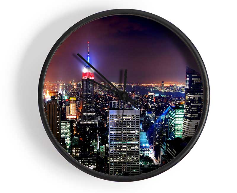 New York Empire State Glow Clock - Wallart-Direct UK