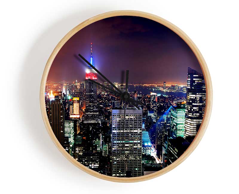 New York Empire State Glow Clock - Wallart-Direct UK